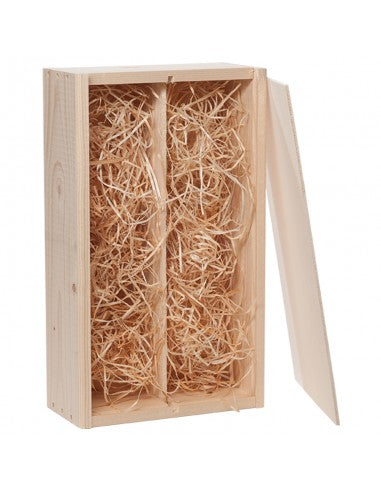 2 Vaks houten kist inclusief versier lint & wol