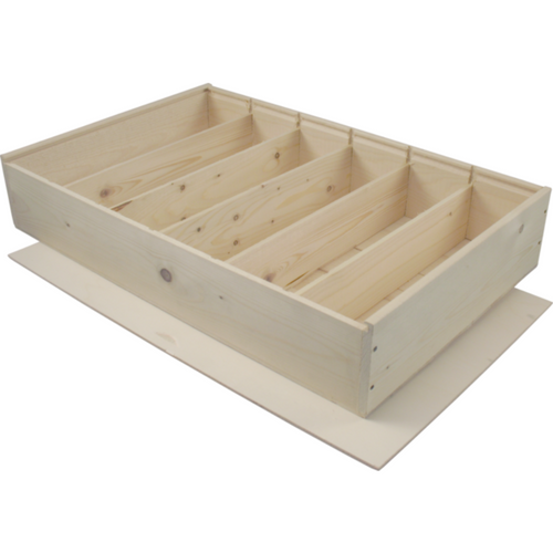 6 Vaks houten kist inclusief versier lint & wol